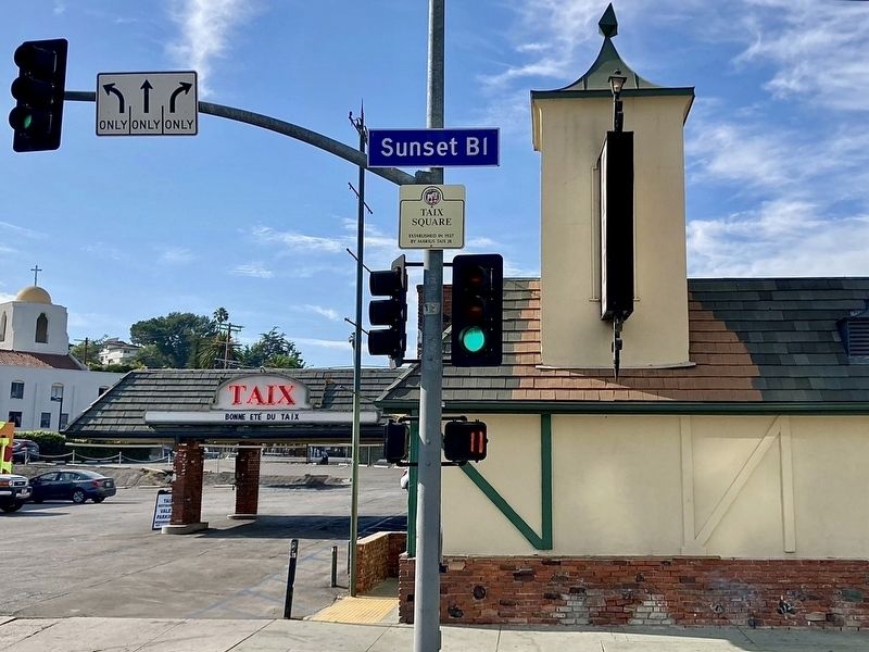Taix Restaurant and Marker image. Click for full size.