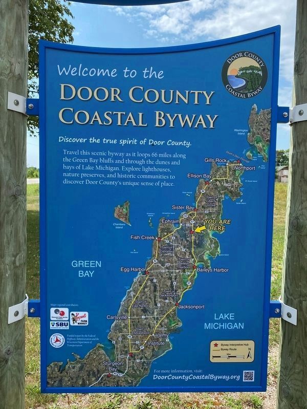 Door County Coastal Byway side of marker. Click for full size. Door County Coastal Byway side of marker image. Click for full size.