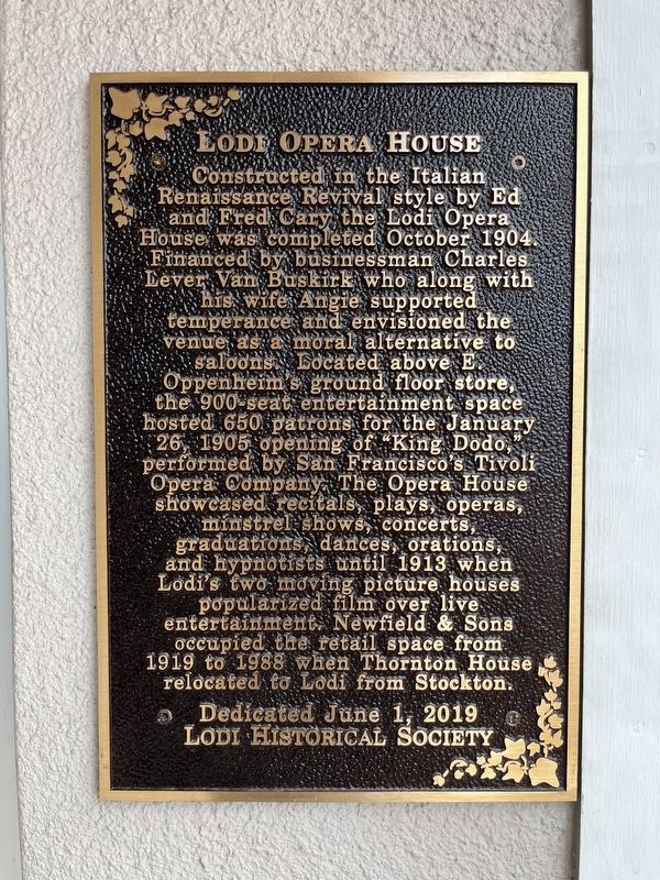 Lodi Opera House Marker image. Click for full size.