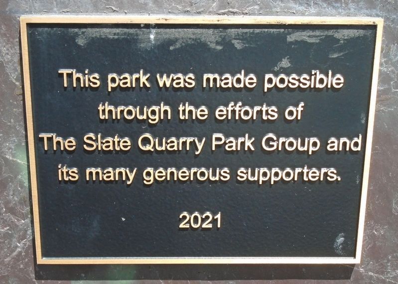 Slate Quarry Park Sponsors Marker image. Click for full size.