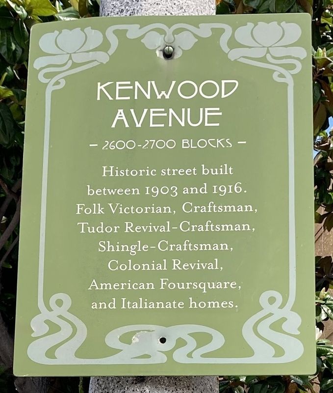Kenwood Avenue Marker. Click for full size. Kenwood Avenue Marker image. Click for full size.