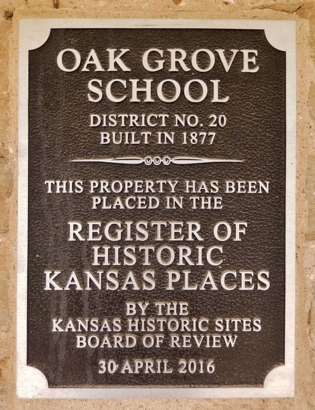 Oak Grove School<br>Register of Historic Kansas Places Marker image. Click for full size.