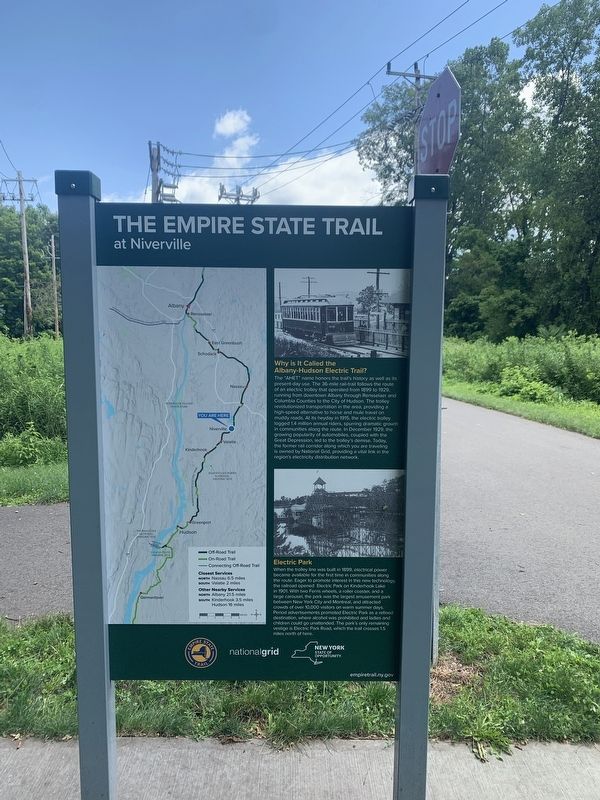 The Empire State Trail at Niverville Marker, Side One. Click for full size. The Empire State Trail at Niverville Marker, Side One image. Click for full size.