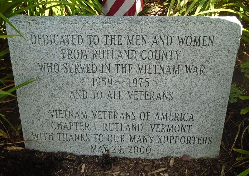 Rutland County Vietnam Veterans Memorial image. Click for full size.
