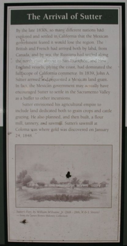 The Arrival of Sutter Marker. Click for full size. The Arrival of Sutter Marker image. Click for full size.