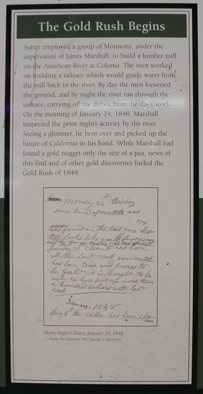 The Gold Rush Begins Marker. Click for full size. The Gold Rush Begins Marker image. Click for full size.