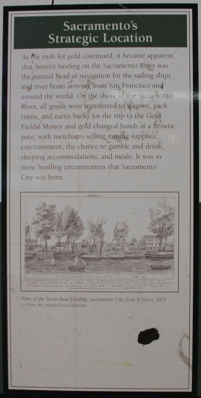 Sacramento’s Strategic Location Marker. Click for full size. Sacramento’s Strategic Location Marker image. Click for full size.