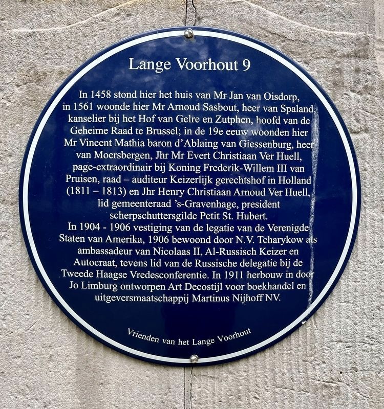 Lange Voorhout 9 Marker. Click for full size. Lange Voorhout 9 Marker image. Click for full size.