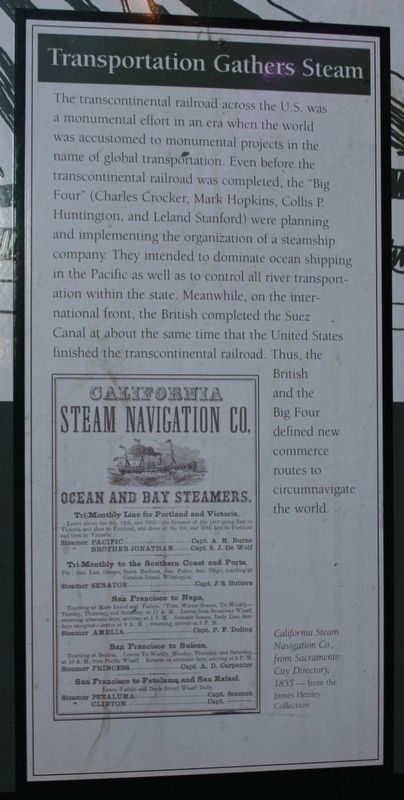 Transportation Gathers Steam Marker image. Click for full size.
