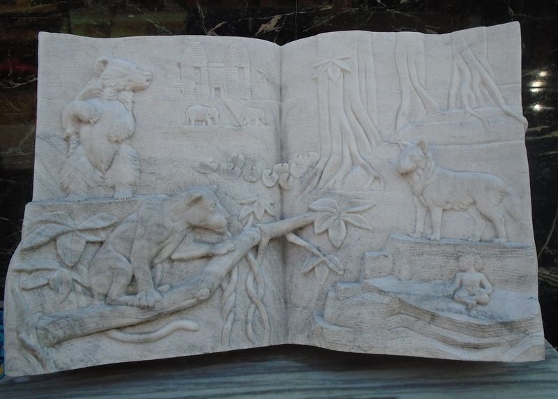 The Jungle Book Sculpture with Kipling in Vermont Marker image. Click for full size.