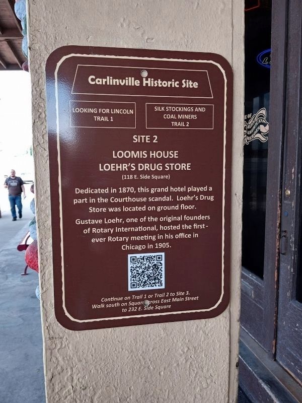 Loomis House/Loehr's Drug Store Marker image. Click for full size.