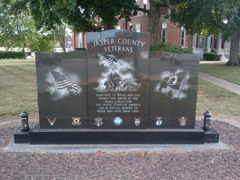 Jasper County Veterans Memorial Marker. Click for full size. Jasper County Veterans Memorial Marker image. Click for full size.