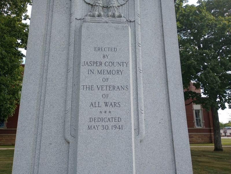 Jasper County Veterans Memorial Marker. Click for full size. Jasper County Veterans Memorial Marker image. Click for full size.