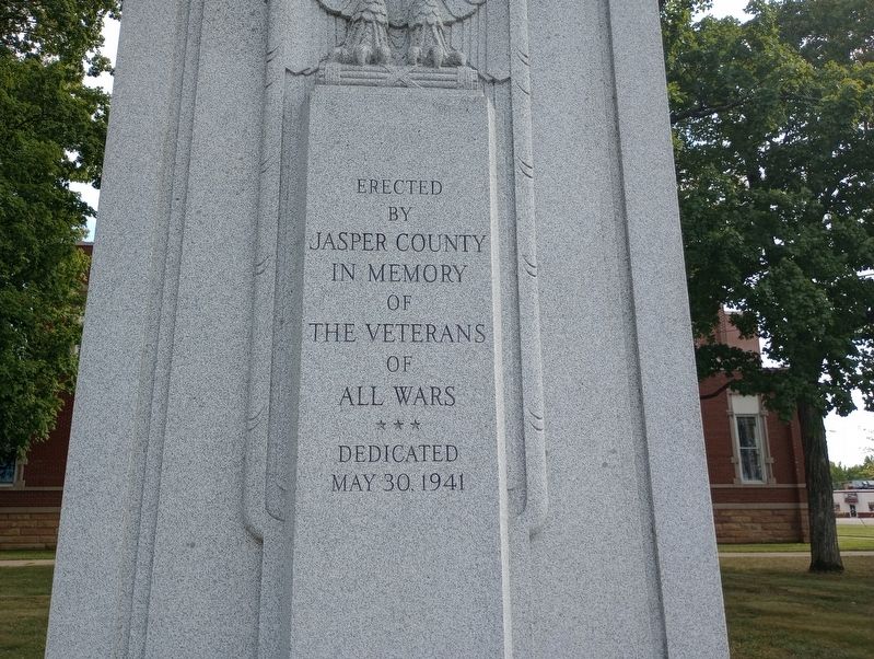 Jasper County Veterans Memorial Marker image. Click for full size.