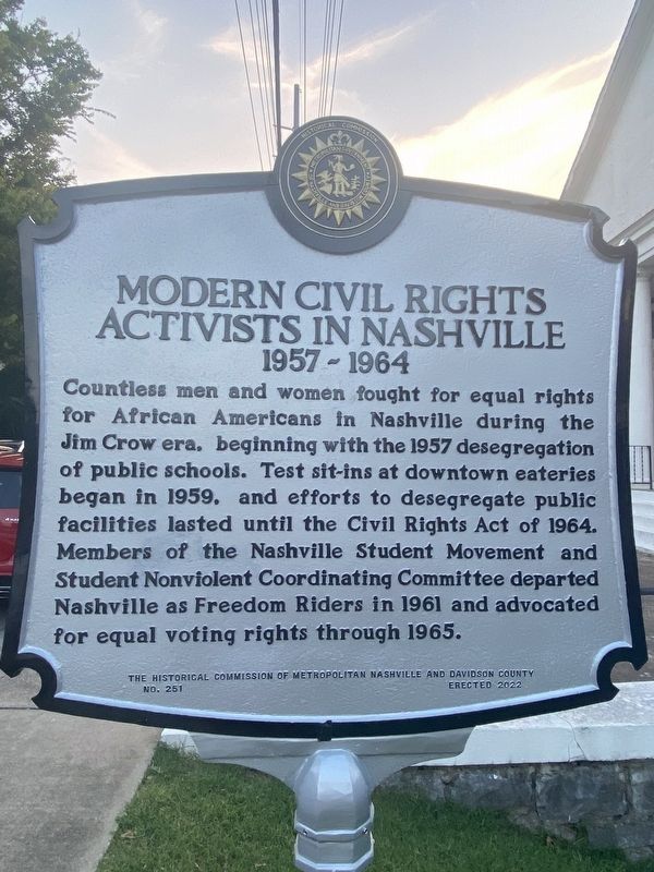 Ernest Rip Patton/Modern Civil Rights Activists in Nashville Marker image. Click for full size.