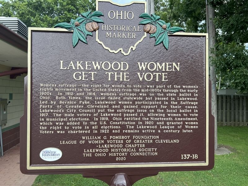 Lakewood Women Get the Vote Marker image. Click for full size.