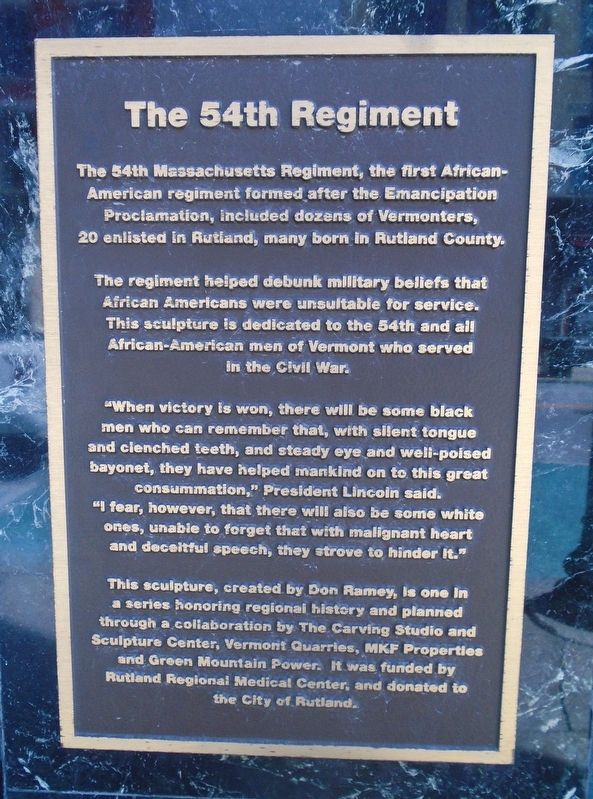 The 54th Regiment Marker image. Click for full size.