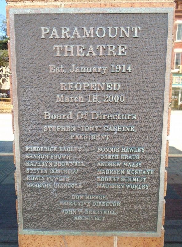 Paramount Theater Marker image. Click for full size.