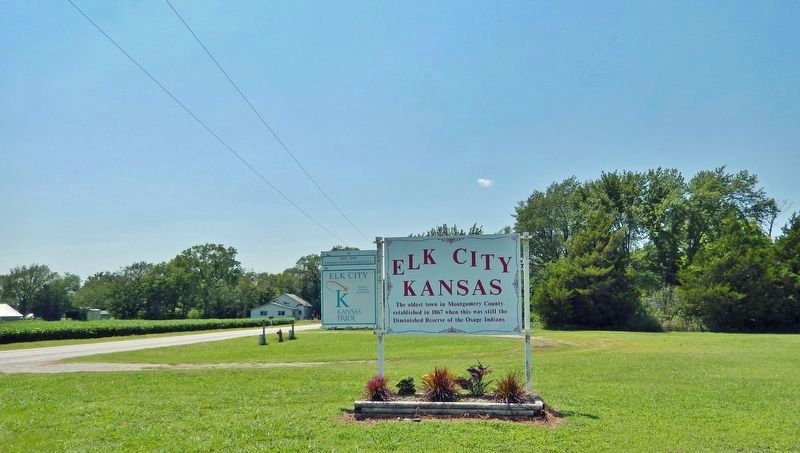 Elk City Kansas Marker image. Click for full size.