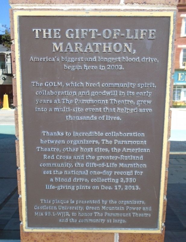 The Gift-of-Life Marathon Marker image. Click for full size.