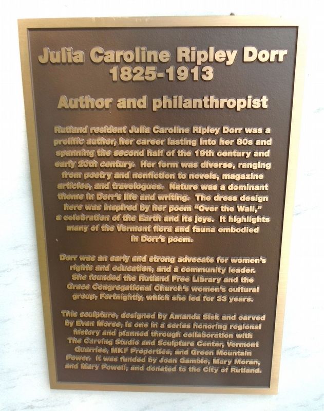 Julia Caroline Ripley Dorr Marker. Click for full size. Julia Caroline Ripley Dorr Marker image. Click for full size.