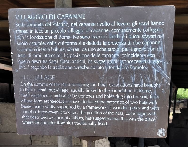 Villaggio di Capanne / Hut Village Marker image. Click for full size.