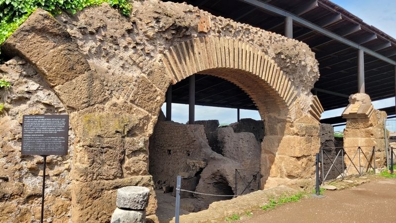 The ruins of the Imperial Period Baths and Marker along the walkway. Click for full size. The ruins of the Imperial Period Baths and Marker along the walkway image. Click for full size.
