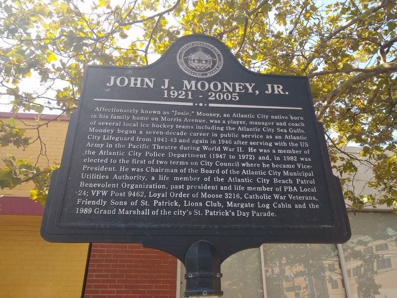 John J. Mooney, Jr. Marker image. Click for full size.