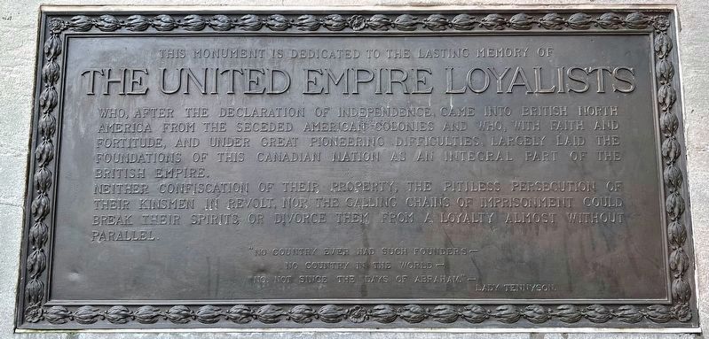 The United Empire Loyalists Marker (north side) image. Click for full size.