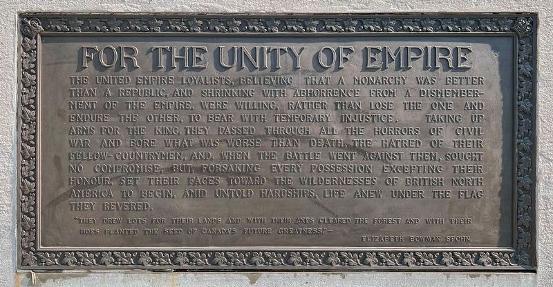 The United Empire Loyalists Marker (south side) image. Click for full size.