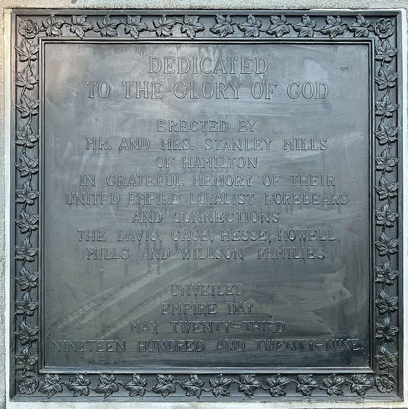 The United Empire Loyalists Marker (east side) image. Click for full size.