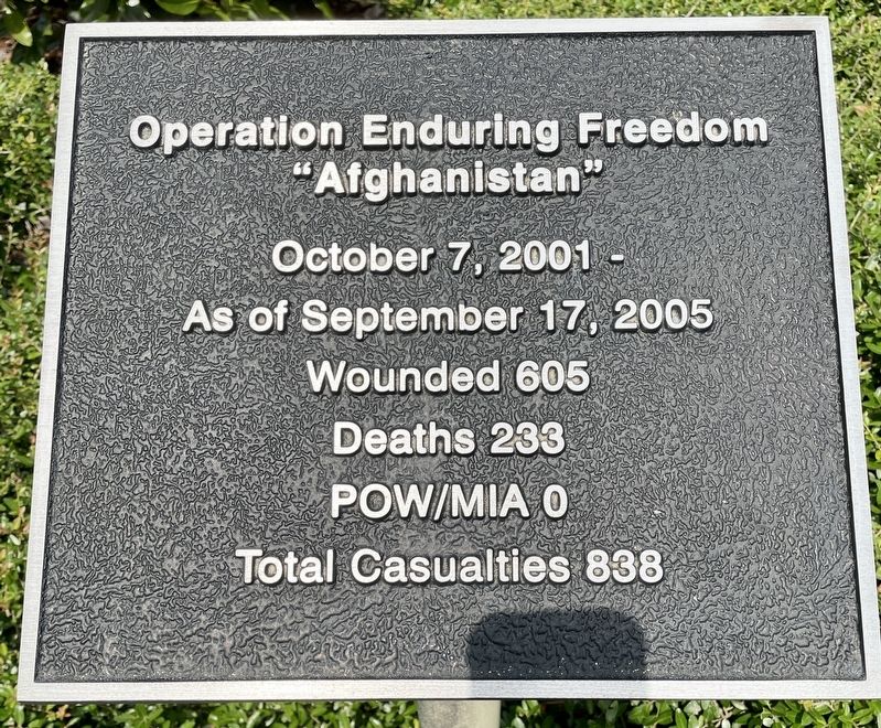 Operation Enduring Freedom Marker image. Click for full size.