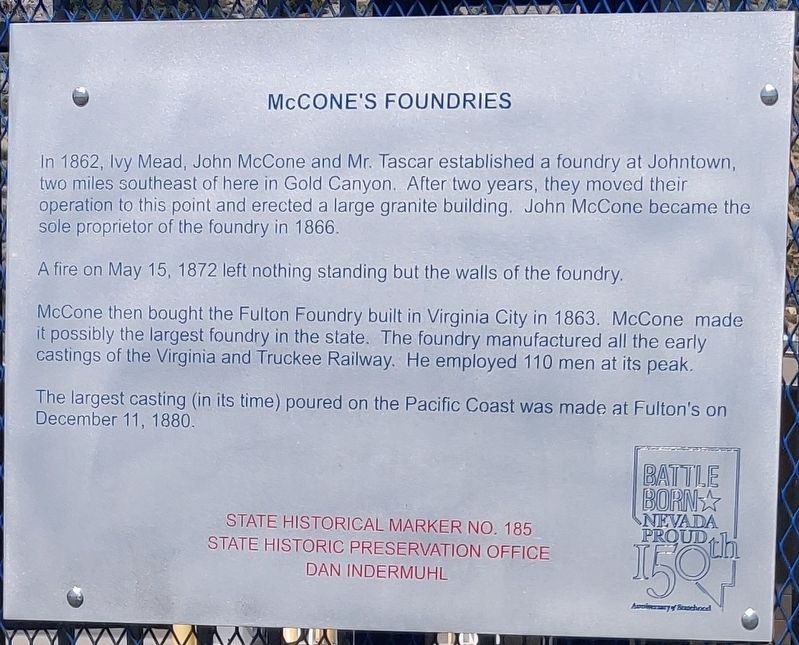 McCone's Foundries Marker image. Click for full size.