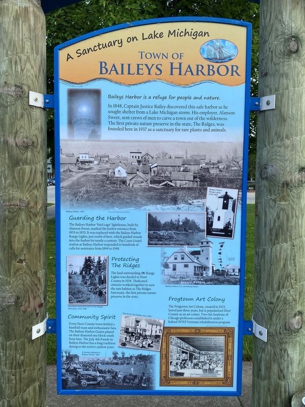 Town of Baileys Harbor side of marker image. Click for full size.