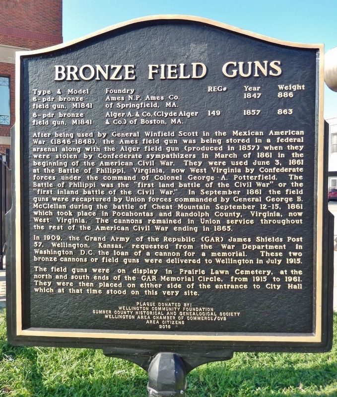 Bronze Field Guns Marker. Click for full size. Bronze Field Guns Marker image. Click for full size.