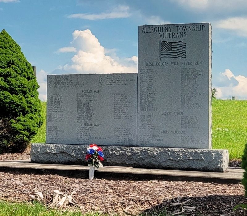 Allegheny Township Veterans Marker (Front) image. Click for full size.