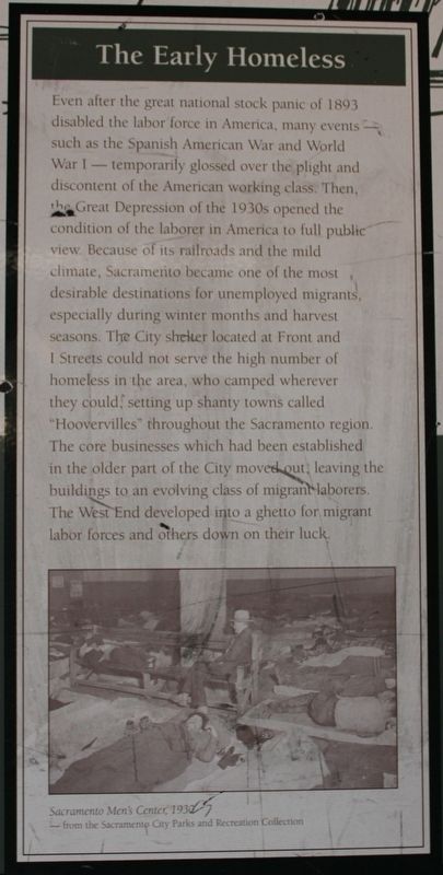 The Early Homeless Marker image. Click for full size.