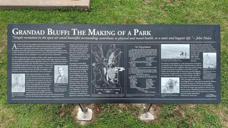 Grandad Bluff: The Making of a Park Marker image. Click for full size.