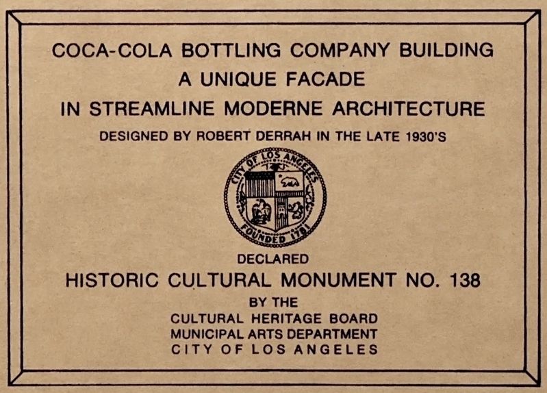 Coca-Cola Building Marker. Click for full size. Coca-Cola Building Marker image. Click for full size.