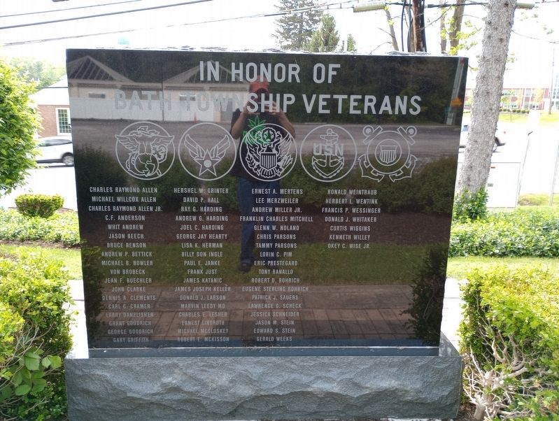 In Honor Of Bath Township Veterans Marker, Side One image. Click for full size.