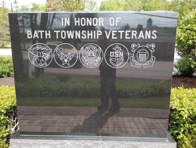 In Honor Of Bath Township Veterans Marker, Side Two image. Click for full size.
