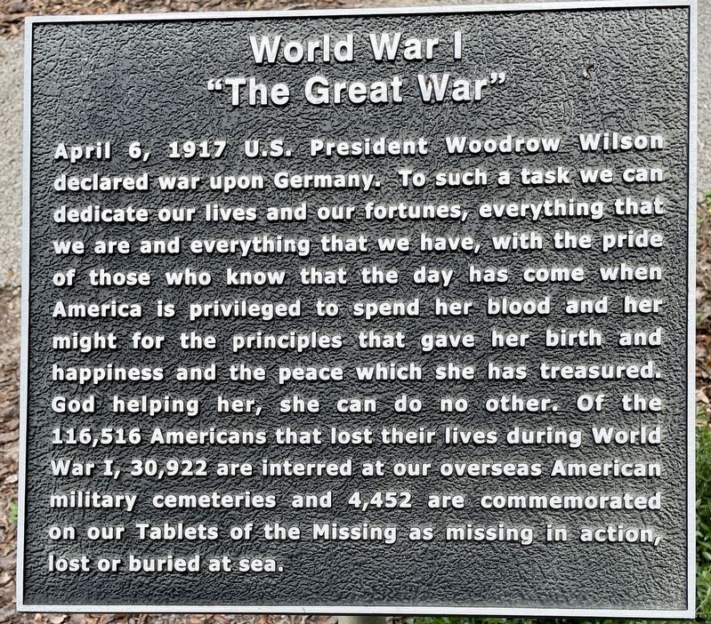World War I Marker image. Click for full size.