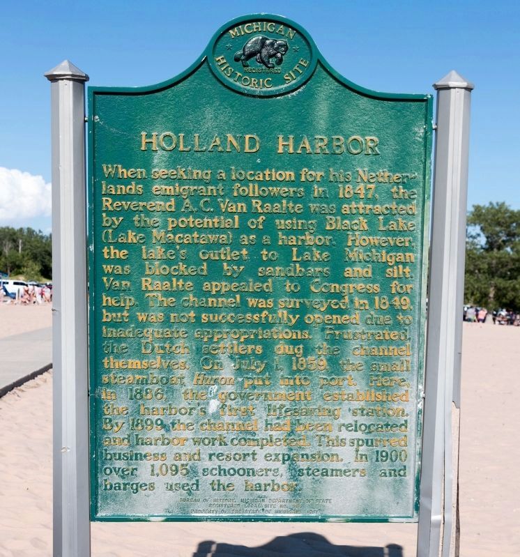 Holland Harbor side of marker. Click for full size. Holland Harbor side of marker image. Click for full size.