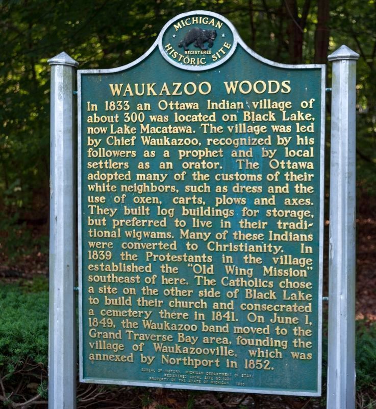 Waukazoo Woods Marker. Click for full size. Waukazoo Woods Marker image. Click for full size.
