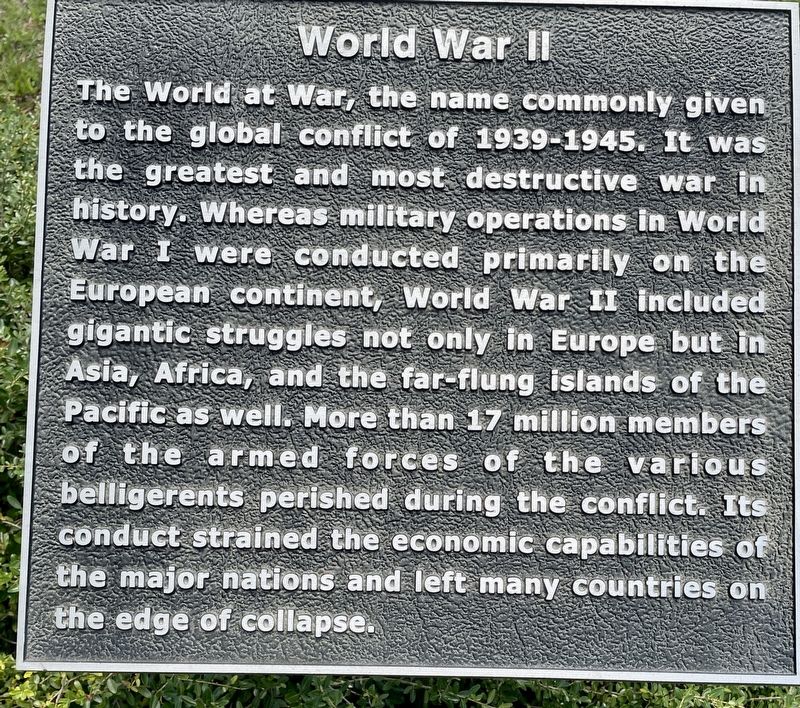 World War II Marker. Click for full size. World War II Marker image. Click for full size.