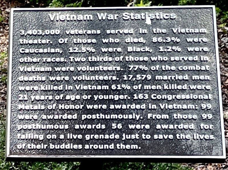 Vietnam War Statistics Marker. Click for full size. Vietnam War Statistics Marker image. Click for full size.