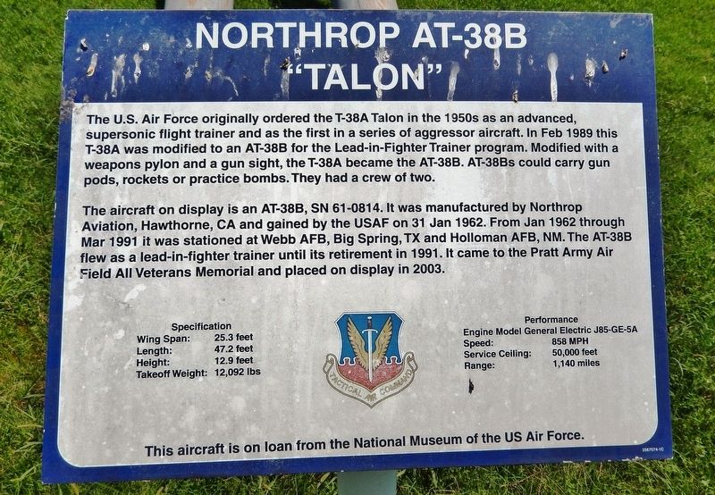 Northrop AT-38B "Talon" Marker image. Click for full size.