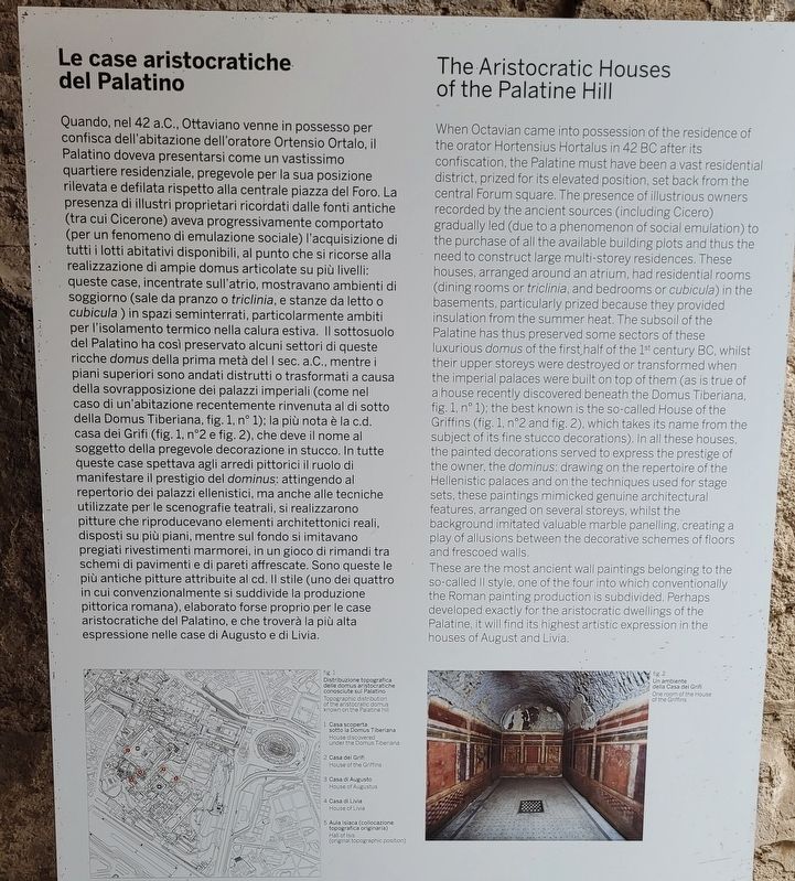 Le case aristocratiche del Palatino / The Aristocratic Houses of the Palatine Hill Marker image. Click for full size.