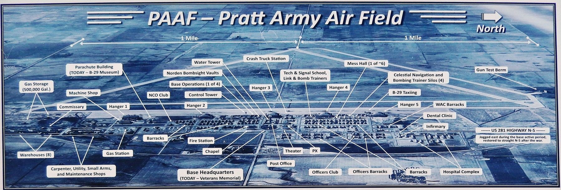 Marker detail: Pratt Army Airfield Illustration image. Click for full size.