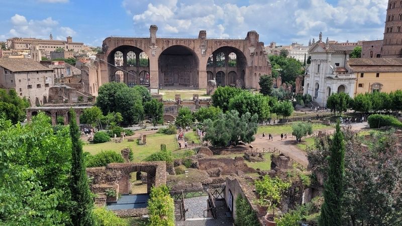 The view of the Roman Forum from the marker. Click for full size. The view of the Roman Forum from the marker image. Click for full size.
